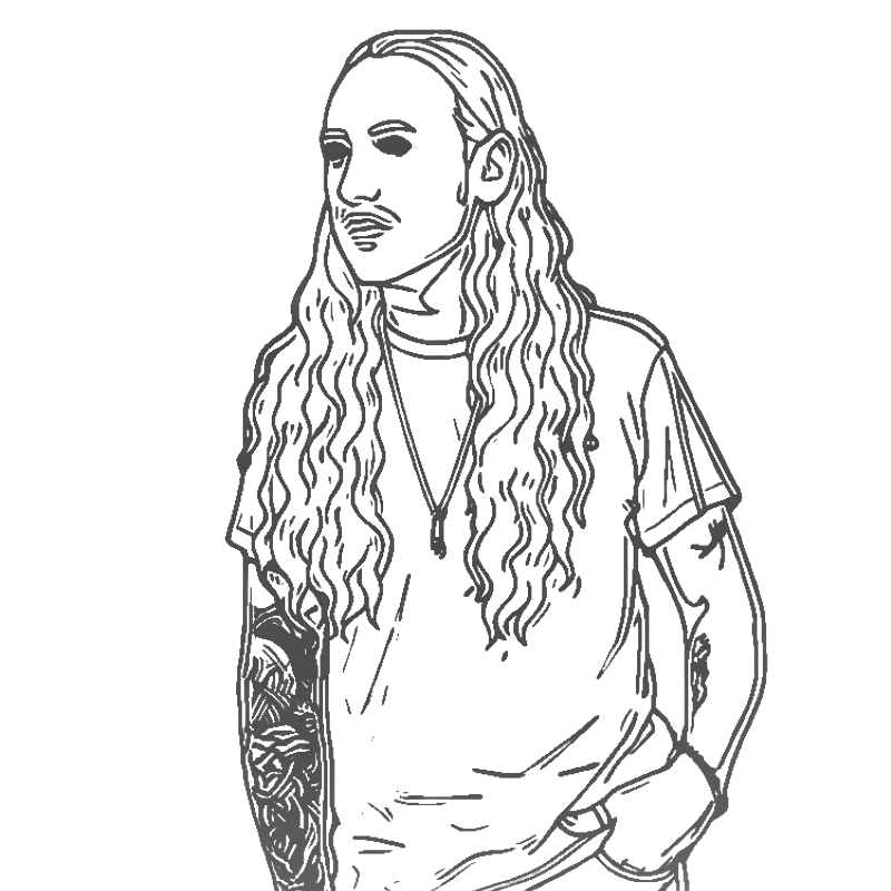 Line portrait of Huseyin Kirmizi