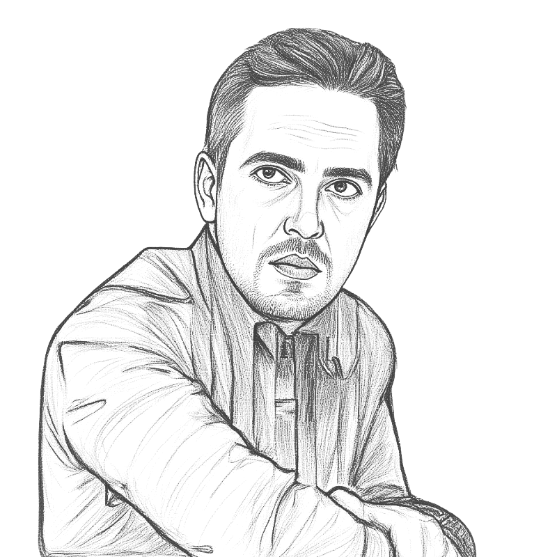 Line portrait of Vlad Rotberg